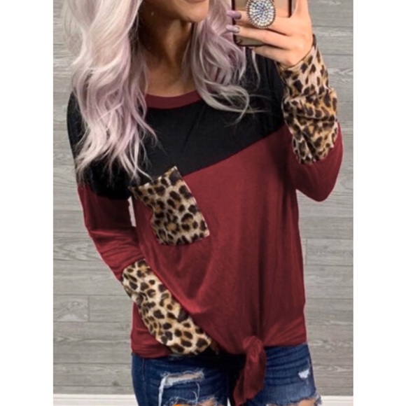 β οΈ1 Small Left:π€β€οΈ Color Block  π Print Tie Top - Picture 2 of 5